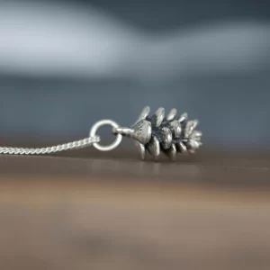 Tiny Pinecone Charm Necklace